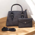 Synthetic Leather Bag Combo-Charcoal