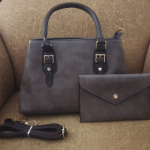 Synthetic Leather Bag Combo-Charcoal - Image 2