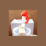 890ml Stainless steel Tumbler - Cream with 3D printed orange Dragon topper