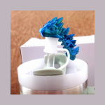 890ml Stainless steel Tumbler - Pastel Green with 3D printed orange Dragon topper - Image 3