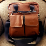 Genuine rugged leather bag-Tan