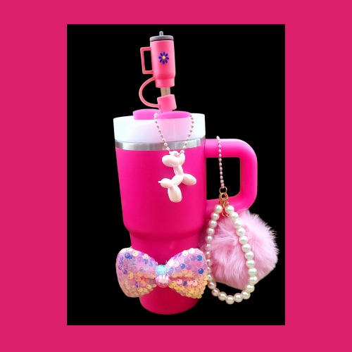 Mini Tumbler 400ml- Neon Pink with accessory kit