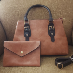 Synthetic Leather Bag Combo-Off Pink - Image 4