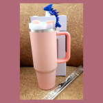 890ml Stainless steel Tumbler -Salmon Pink with 3D printed purple/blue/pink Dragon topper (Copy)
