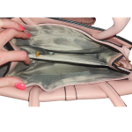 Synthetic Leather Bag Combo-3 Piece Pink