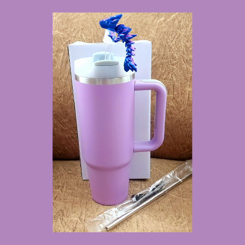 890ml Stainless steel Tumbler -Navy Blue with 3D printed blue/green Dragon topper