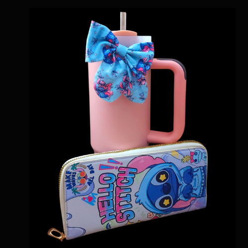 Stitch Combo 890ml Tumbler and Wallet and bow