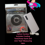 Cooling towel and Power bank and mini measuring tape combo for Dad