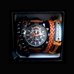 Watch and mini measuring tape combo for Dad-Brown Watch with believe bracelet set. - Image 4