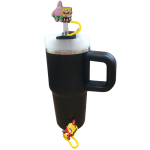 SpongeBob Combo 400ml Mini Tumbler with two straw toppers- Black