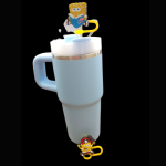 SpongeBob Combo 400ml Mini Tumbler with two straw toppers- Blue