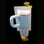 SpongeBob Combo 400ml Mini Tumbler with two straw toppers- Blue