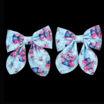 Stitch Bow hair clips-Blue