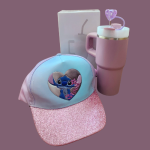 Stitch Combo 400ml Mini Tumbler and Glitter Stitch cap- Purple