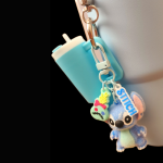 Stitch Combo 400ml Mini Tumbler with Big Fuzzy Stitch Keychain-Blue - Image 3