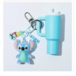 Stitch Combo 400ml Mini Tumbler with Big Fuzzy Stitch Keychain-Cream - Image 2