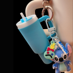 Stitch Combo 400ml Mini Tumbler with Big Fuzzy Stitch Keychain-Cream - Image 6