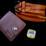 Wallet and Belt and mini measuring tape combo for Dad