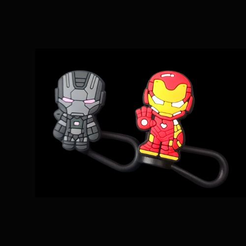 Straw topper-Superhero Ironman-2 piece