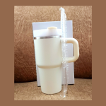 Stitch Combo 400ml Mini Tumbler with Big Fuzzy Stitch Keychain-Cream - Image 4