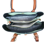 Synthetic Leather Bag Combo-Button Bag-Mint Green - Image 2