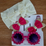 Bow hair clips and Sunglass and Cute Head band
