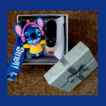 Stitch Digital watch with cute Keychain combo-Pink - Image 2