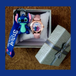 Stitch watch with cute Keychain combo-Soft Pink - Image 2