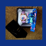 Stitch watch with cute Keychain combo-Pinkish purple - Image 3