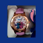 Stitch watch with cute Keychain combo-Pinkish purple - Image 2