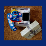 Stitch Digital watch with cute Keychain combo-White - Image 2