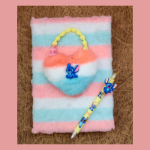 Stitch Fluffy Notebook with Stitch pen combo