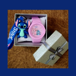 Stitch Silicon watch with cute Keychain combo-Pinkish Purple - Image 2
