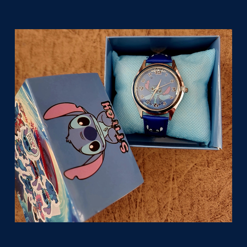 PU leather Stitch watch-Blue