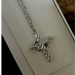 Crown Cross Necklace-Silver - Image 3