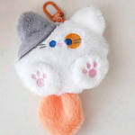fluffy cat keychain