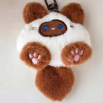 fluffy cat keychain