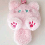fluffy cat keychain