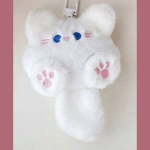 fluffy cat keychain