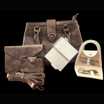 Synthetic Leather Bag with Accessories Combo-Grey - Image 6