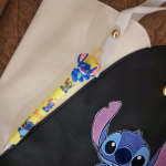 Stitch Themed Synthetic Tote Bag with a Vibrant Wallet-Black - Image 4