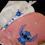 Stitch Themed Synthetic Tote Bag with a Vibrant Wallet-Pink - Image 3