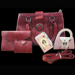 Synthetic Leather Bag and Accessory Combo