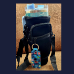 Adjustable Velcro Tumbler Carrier Bag with Stitch Keychain
