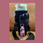 Adjustable Velcro Tumbler Carrier Bag with Stitch Keychain