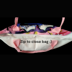 Stitch Themed Tote Bag with Zip-Black - Image 2