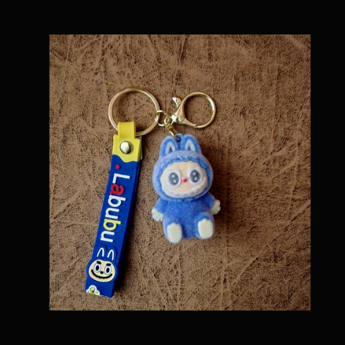 fuzzy labubu keychain