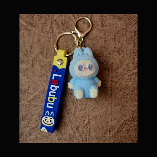 fuzzy labubu keychain