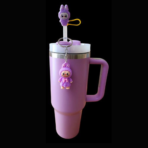 1200ml Tumbler with Labubu Accessories-Grey