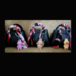 Mini Handbag and Mini Labubu keychain-Black - Image 5